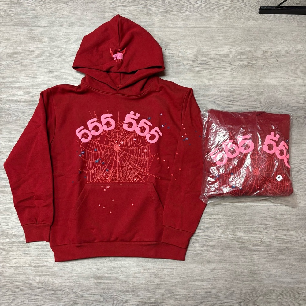 Sp5der “555” Hoodie (Red)
